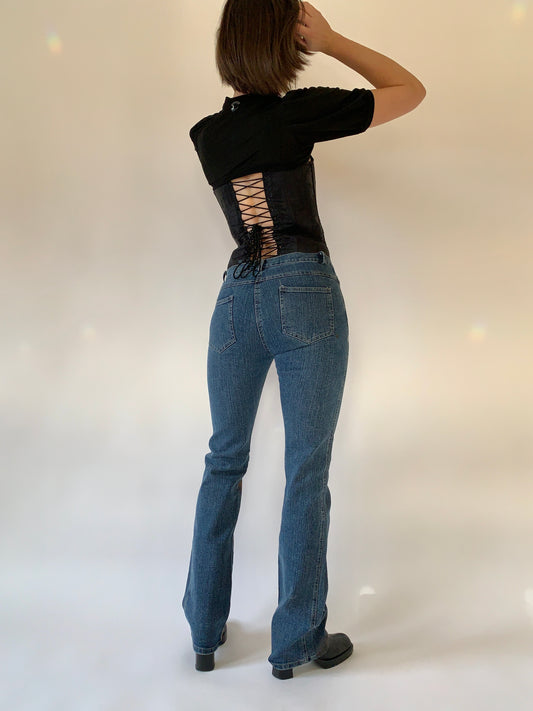 Custom Y2K Painted Jeans - Small