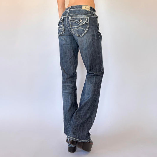 Y2K Dark Wash Low Rise Jeans (M)