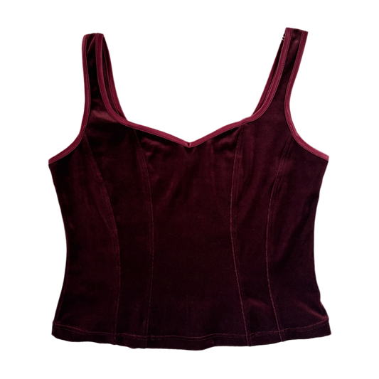 90s Crimson Velvet Tank (S/M)
