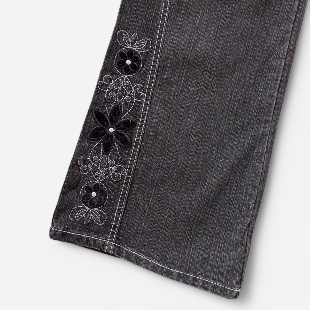 Y2K Embellished Flare Jeans (L)