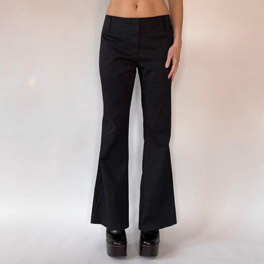 90s Glittery Black Flare Pants (M/L)