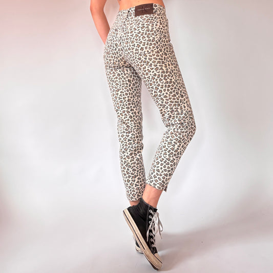 Calvin Klein 90s Leopard Print Jeans (XS)