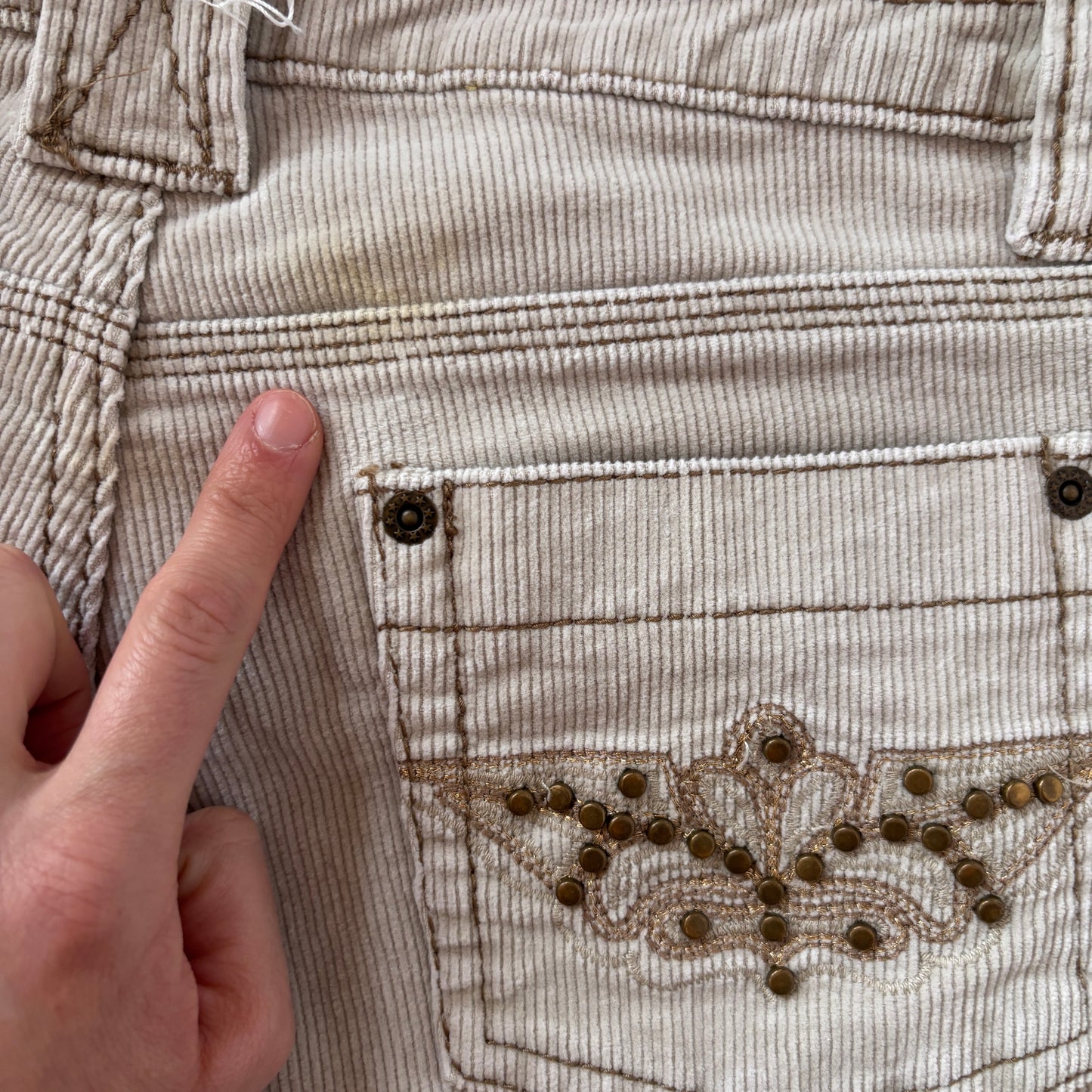 Y2K Low Rise Corduroy Flares (XS)