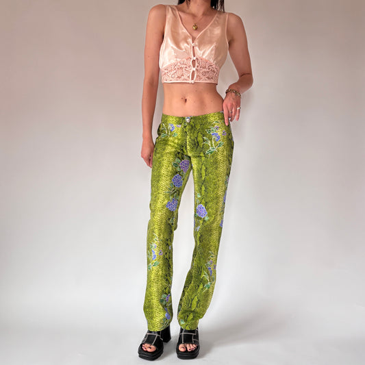 Y2K Snakeskin Print Pants (S)