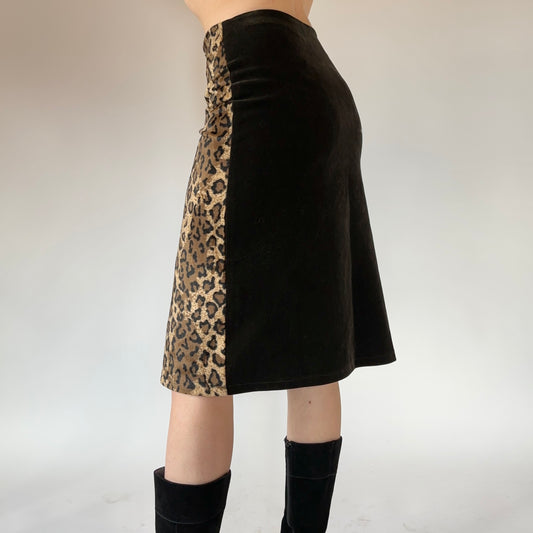 90s Leopard Midi Skirt (XS)
