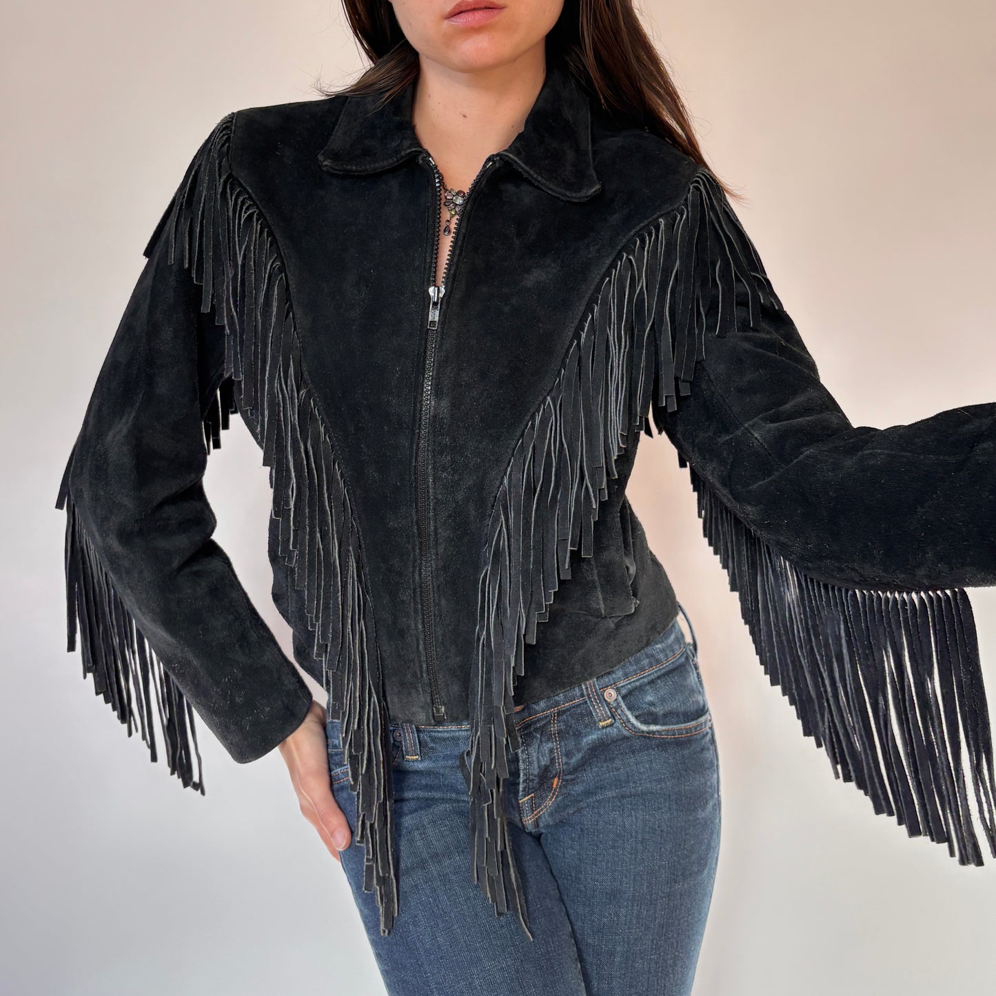 80s Wilson’s Leather Fringe Jacket (S)