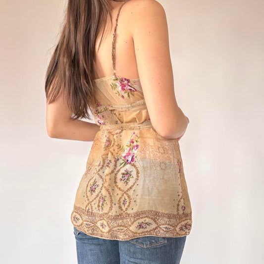Y2K Boho Babydoll Top (S/M)