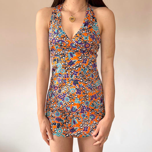 70s Micro Mini Halter Dress (S/M)