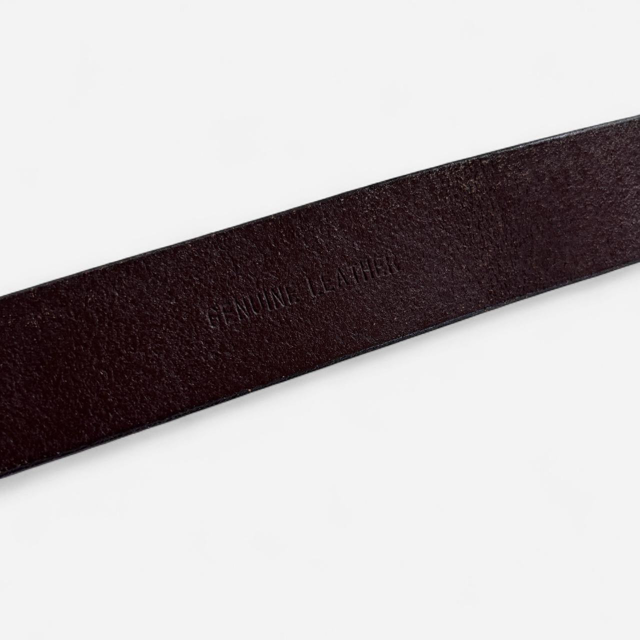 Floral Embossed Brown Leather Belt