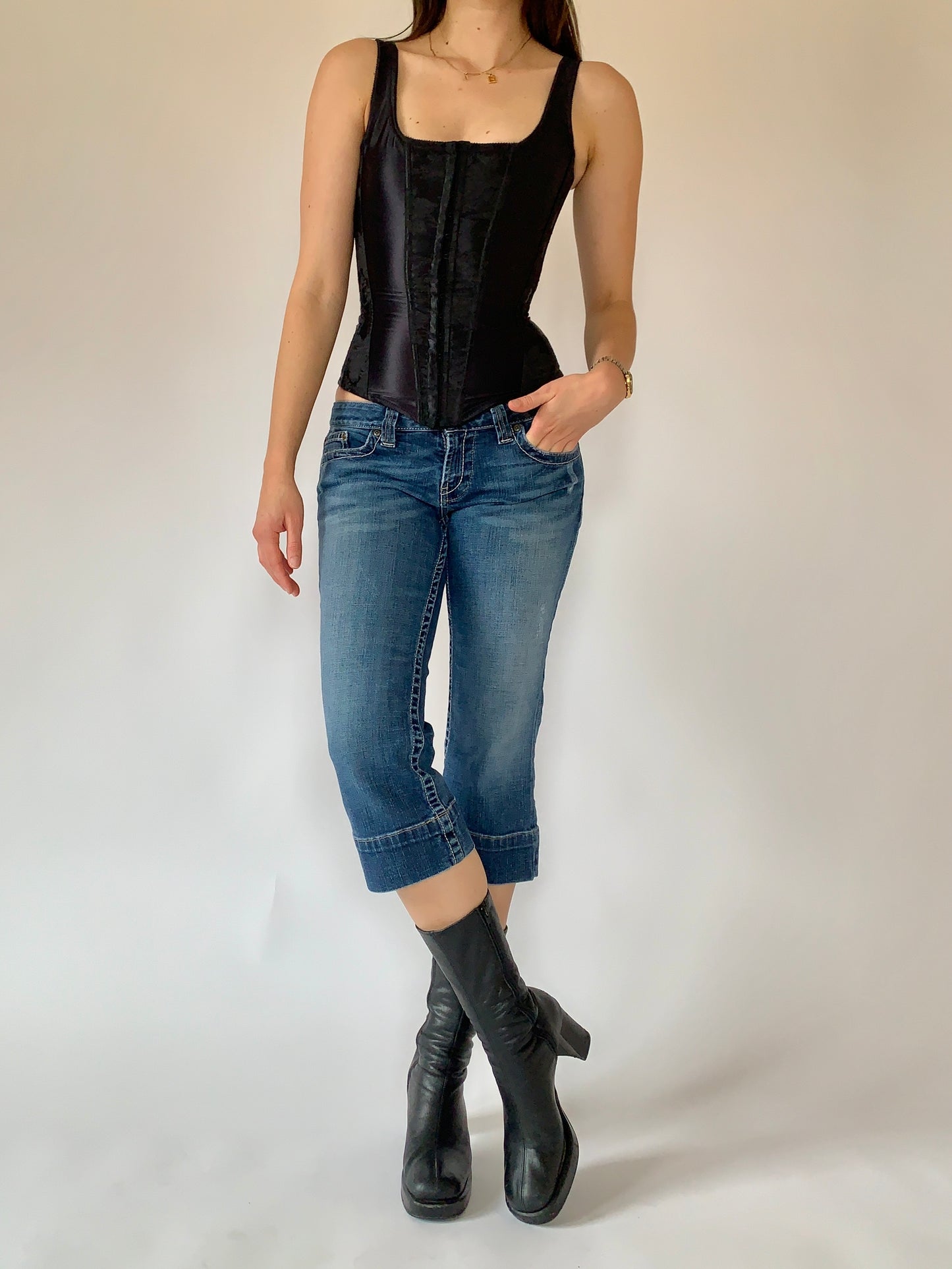 Y2K Denim Capris - Small