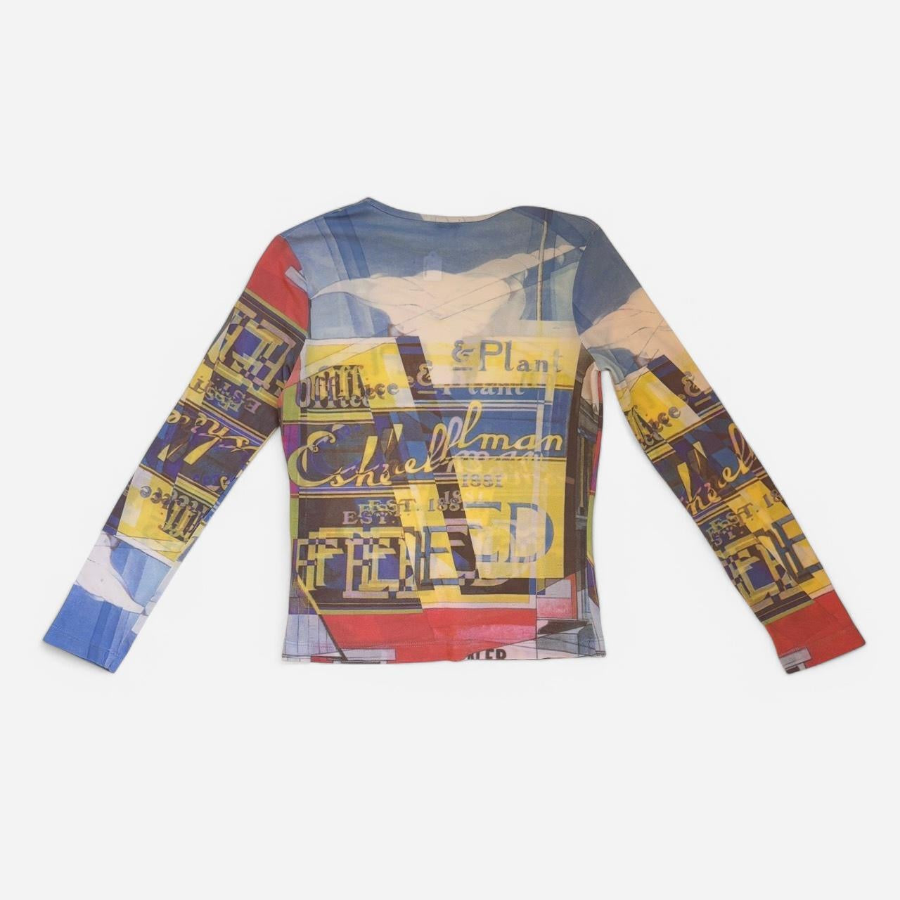 Y2K Novelty Print Mesh Top (M)