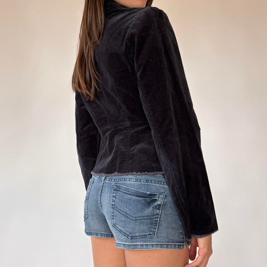 00s Velvet Military Style Jacket (S/M)