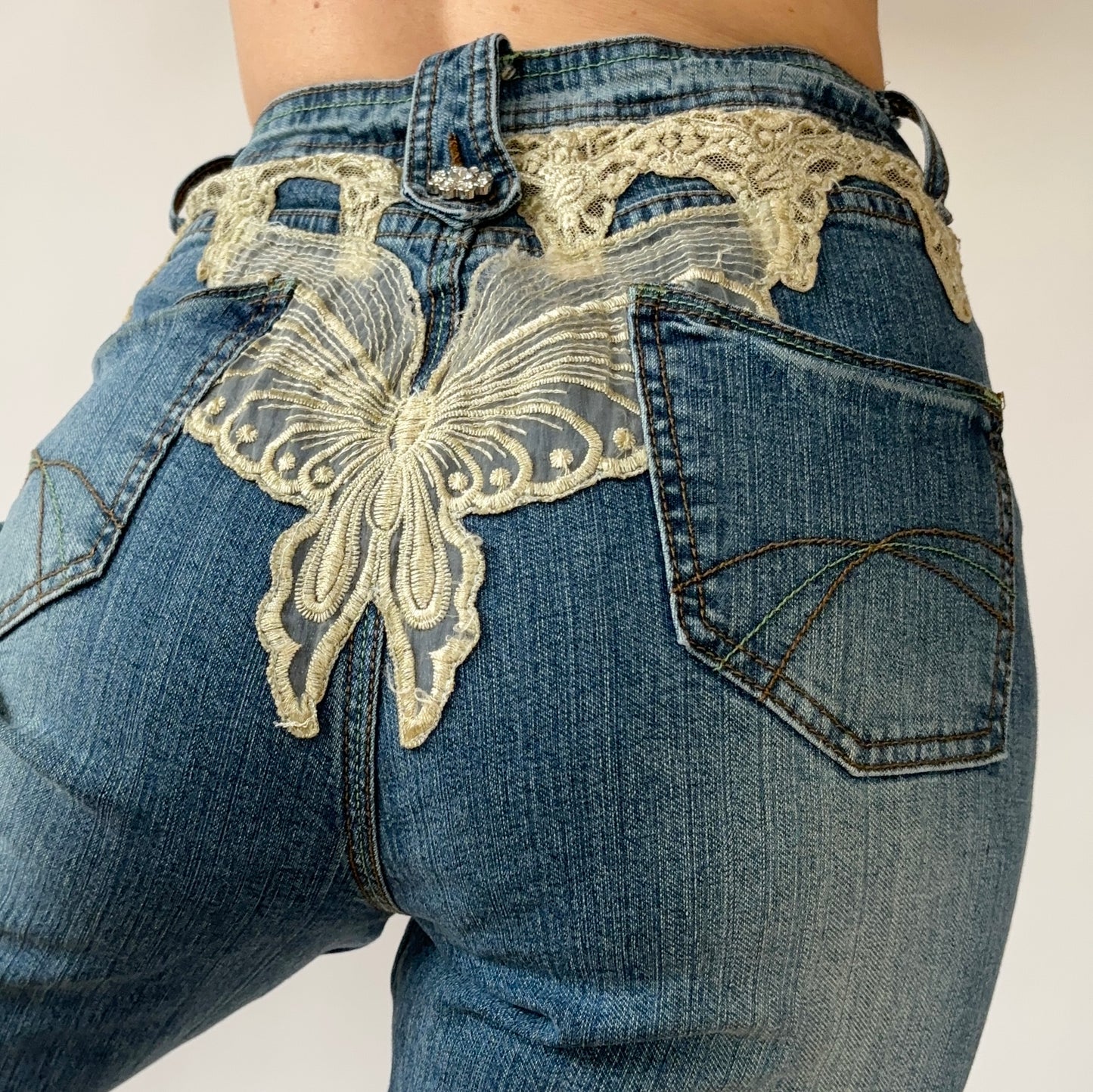 Y2K Butterfly Jeans (M)