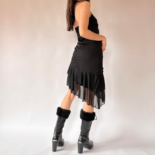 Y2K Asymmetrical Mesh Dress (M)