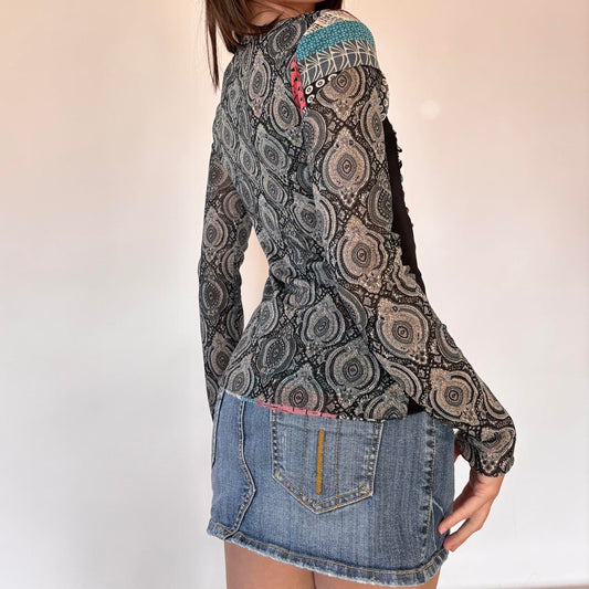 Y2K Bisou Bisou Mesh Top (S)