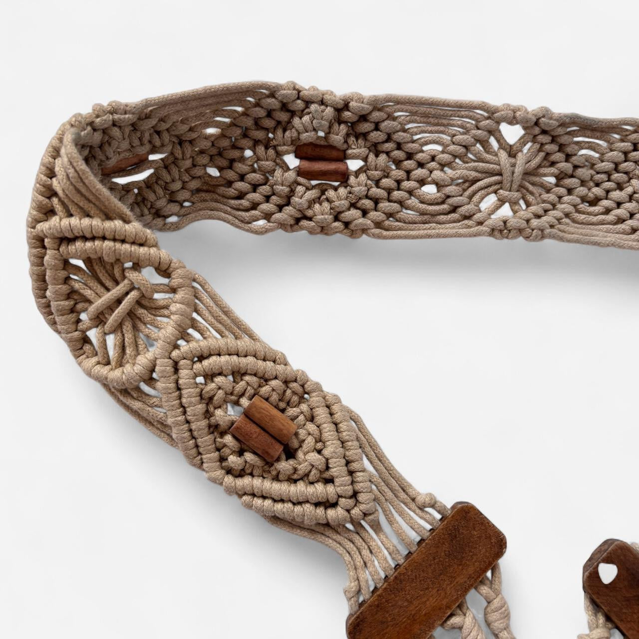 Boho Beaded Macrame Tie Belt