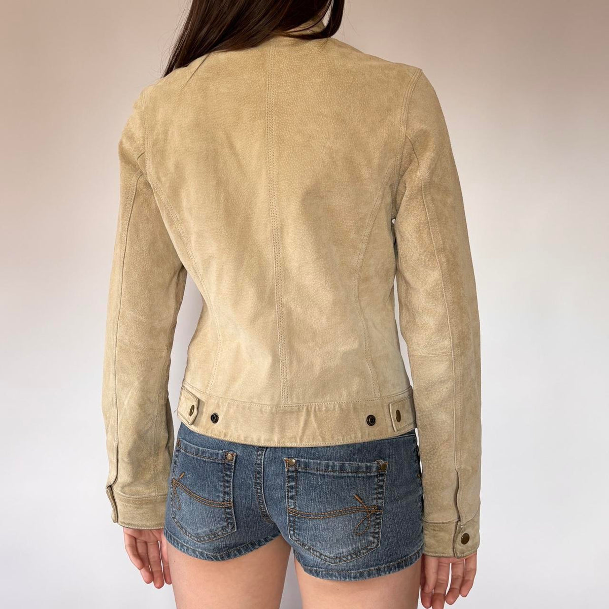 Y2K Italian Brown Leather Moto Jacket (XS)