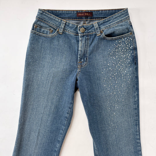 Y2K Rhinestone Embellished Jeans (S/M)