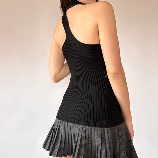 Y2K Silky Asymmetrical Tank (M)