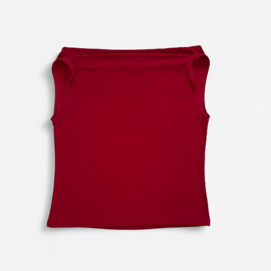 90s Slinky Cowl Neck Top (XL)