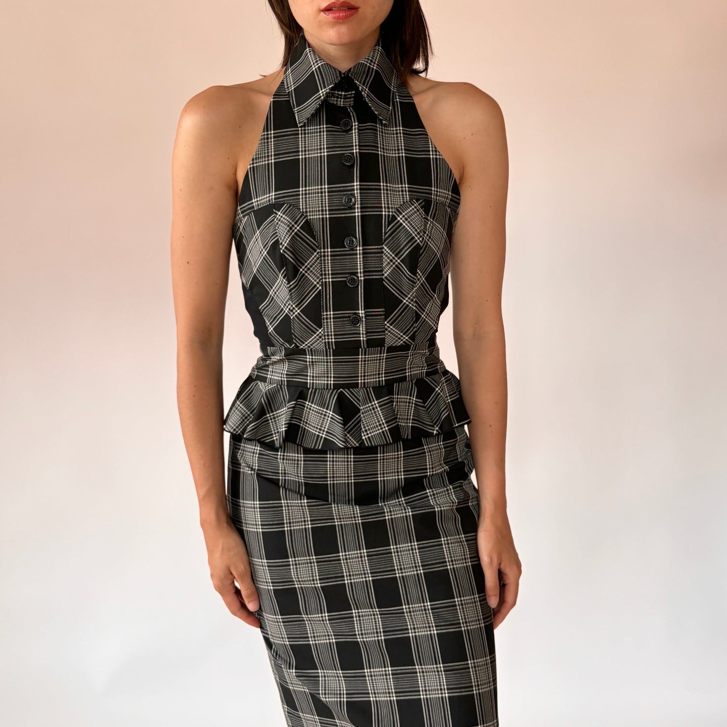 Bebe Plaid Corpcore Dress (S)
