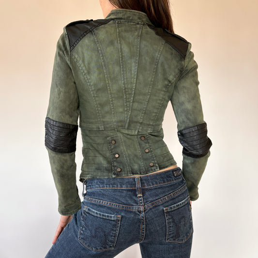 2000s Moto Zip Up Jacket (XS)