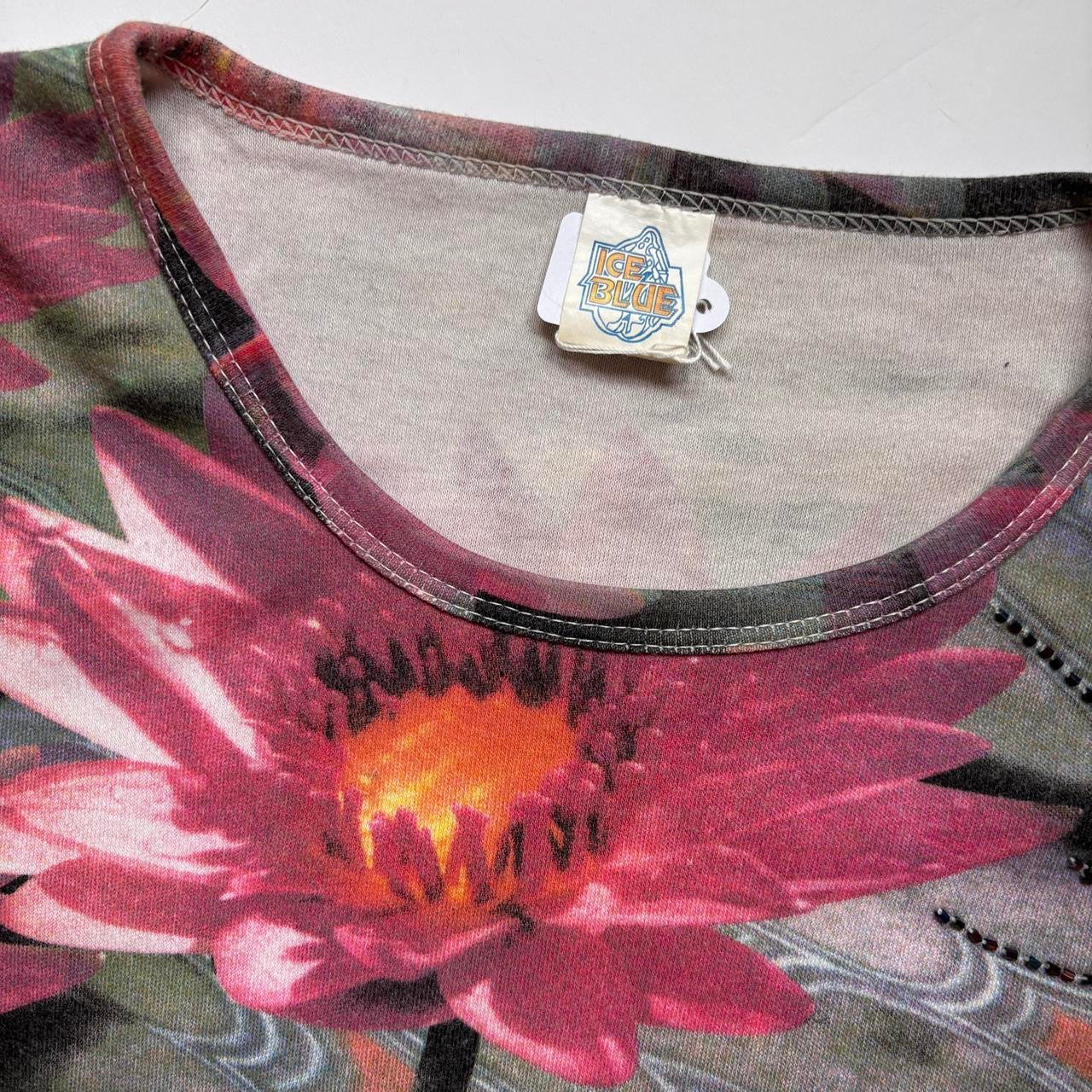 Y2K Water Lily Longsleeve Top (S/M)