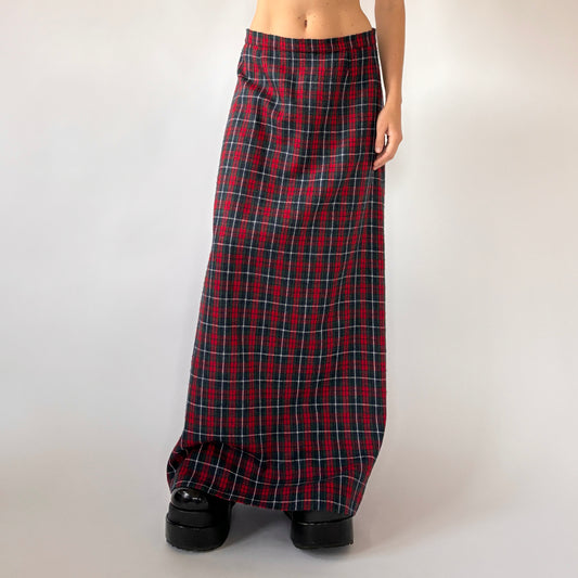 70s Plaid Maxi Skirt (S)