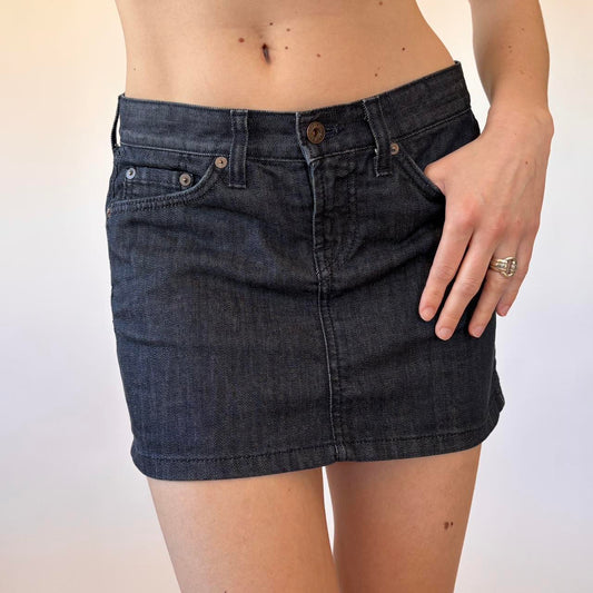 Lucky Dark Wash Denim Mini Skirt (XS)