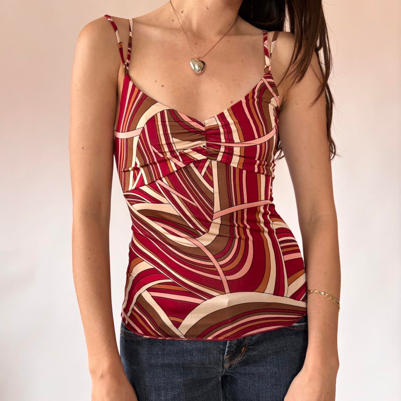 Y2K Groovy Abstract Top (XS)