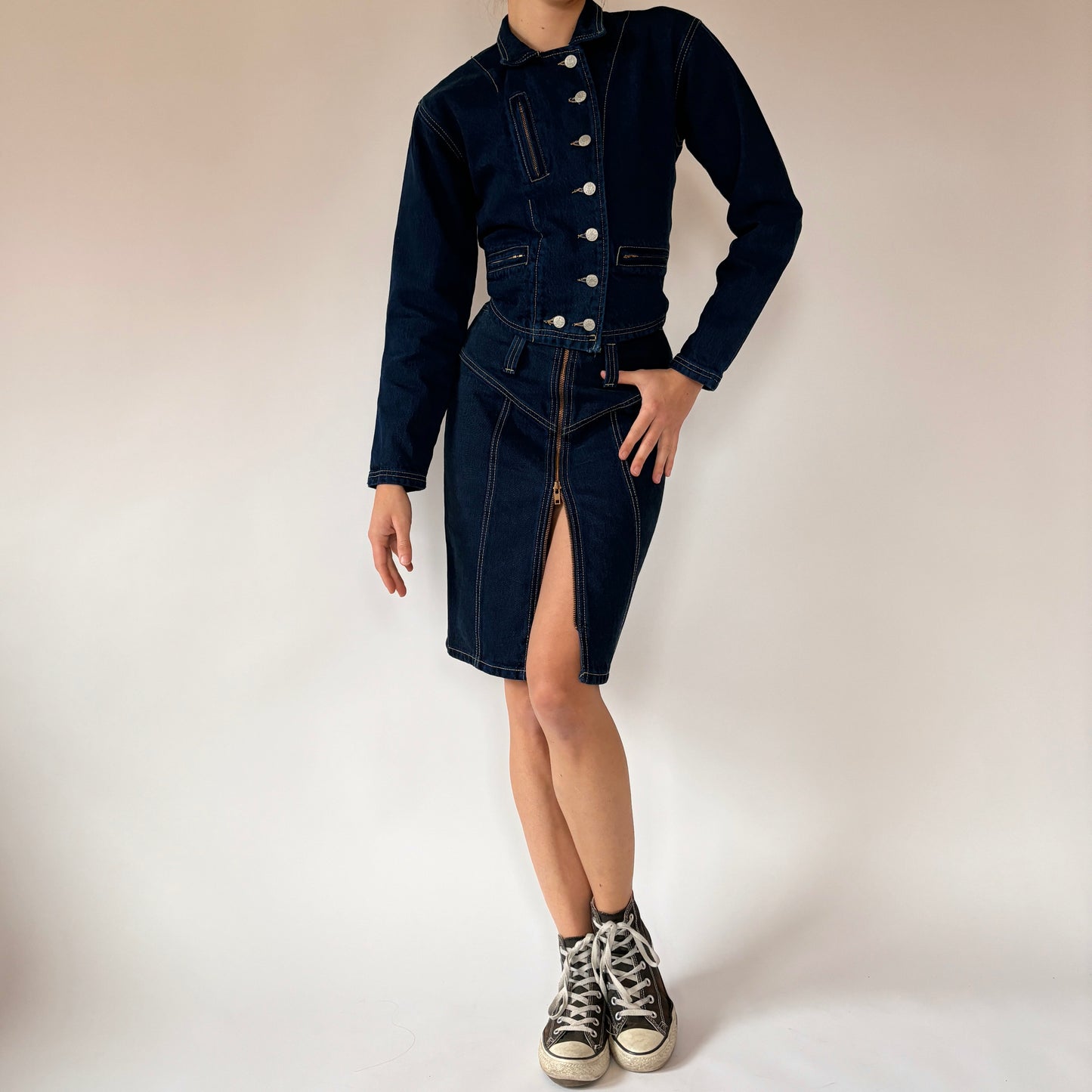 90s Denim Two-Piece Set (XS)