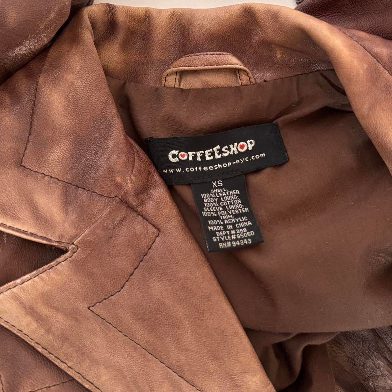 Y2K Genuine Leather Jacket (XS)