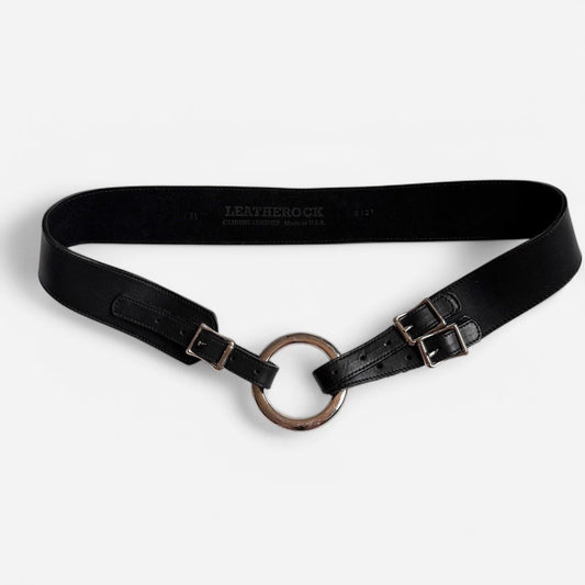 Vintage Leather O Ring Belt (L)