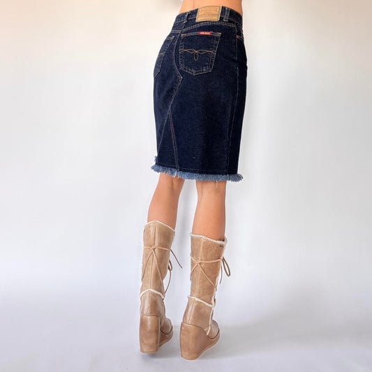 90s Denim Midi Skirt (XS)