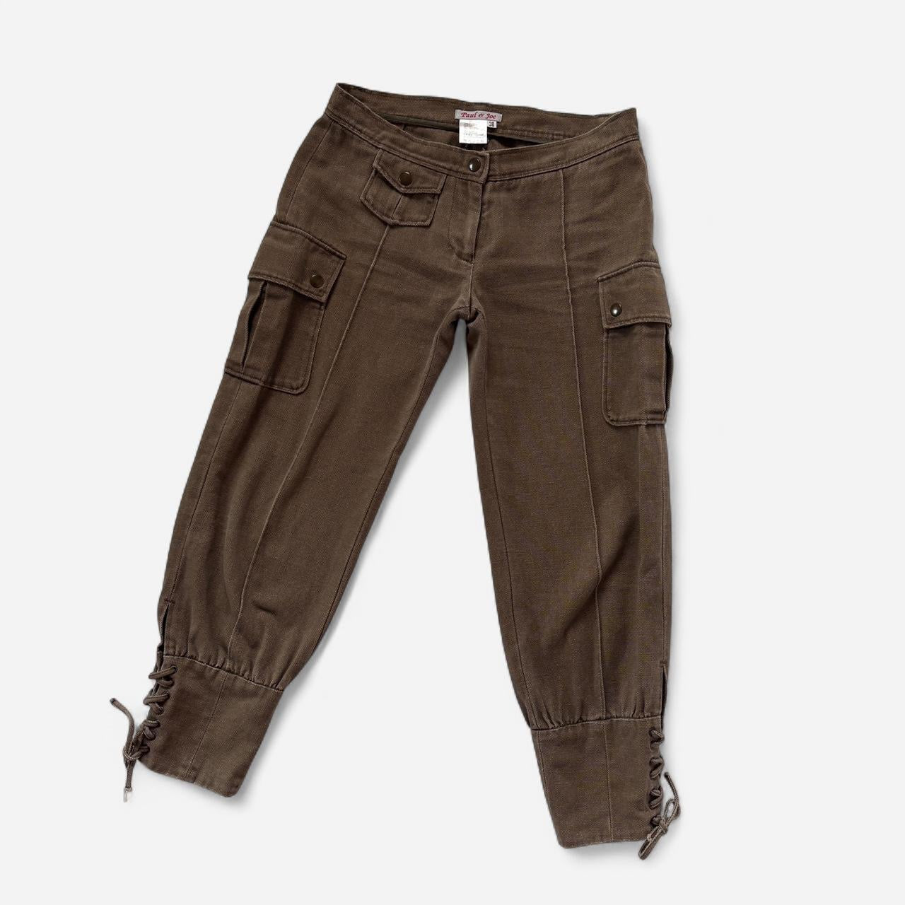 2000s Low Rise Lace Up Cargo Capris (XS/S)