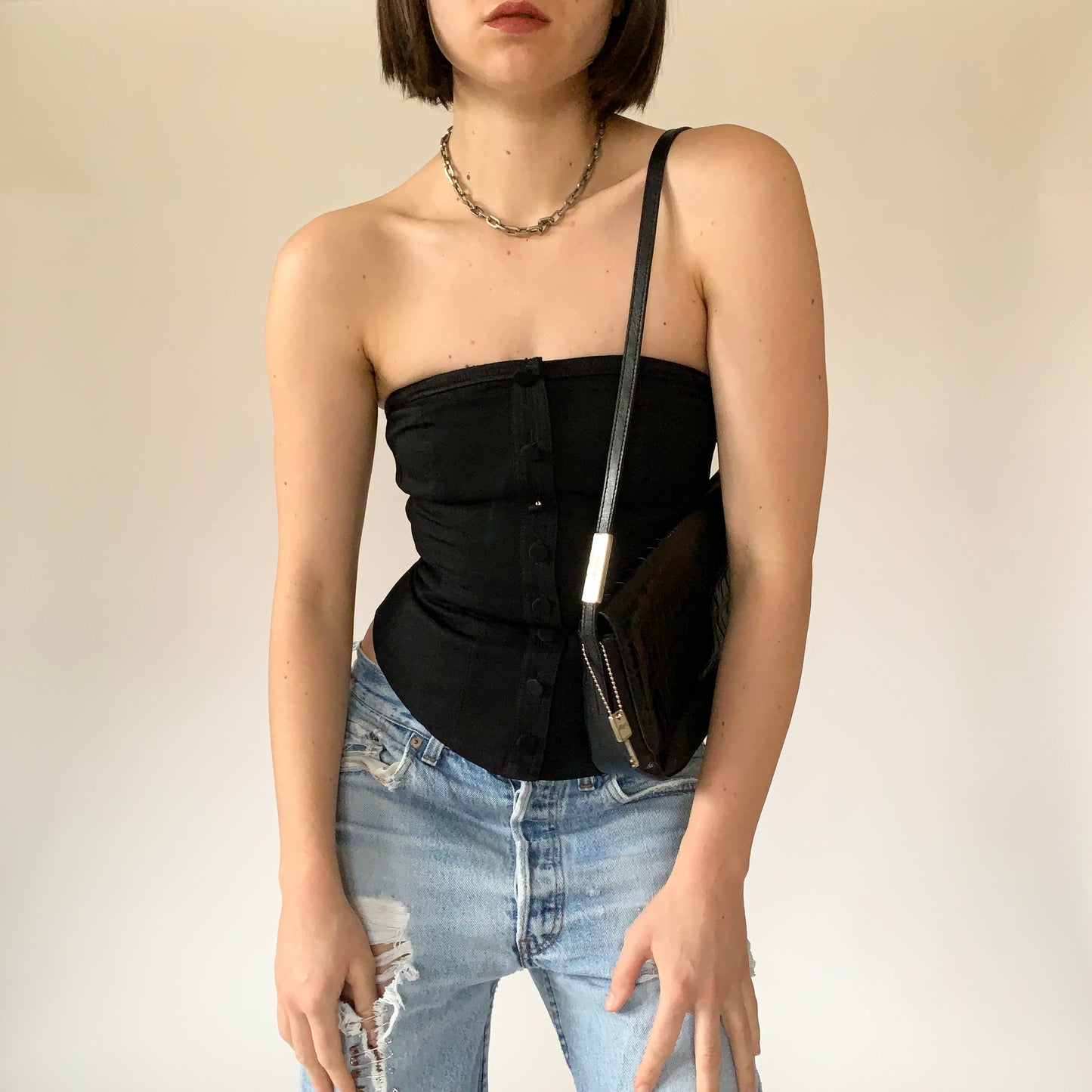 Y2K Strapless Top (XS)