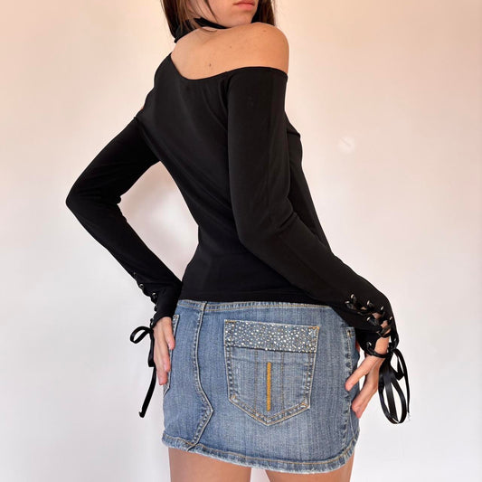 90s Frederick’s Collared Ribbon Top (S/M)