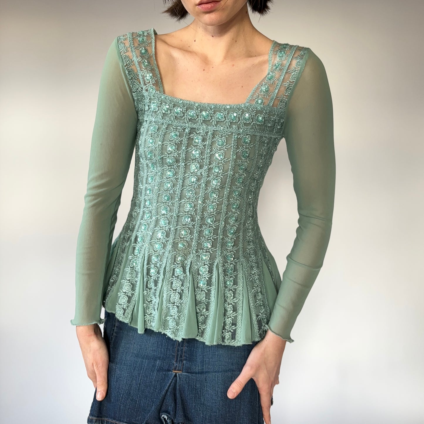 Y2K Fairy Mesh Blouse (S)