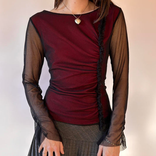 90s Layered Mesh Top (L)
