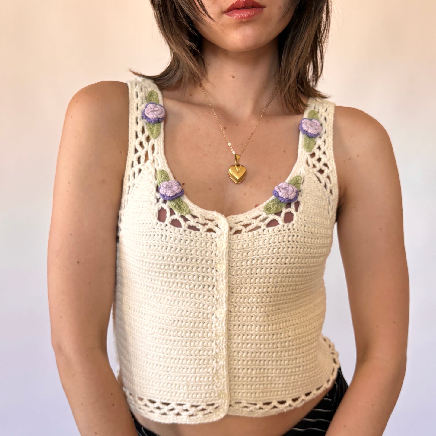 90s Crochet Florette Tank (S)
