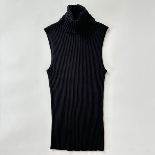2000s Noir Ribbed Sleeveless Turtleneck (XS/S)