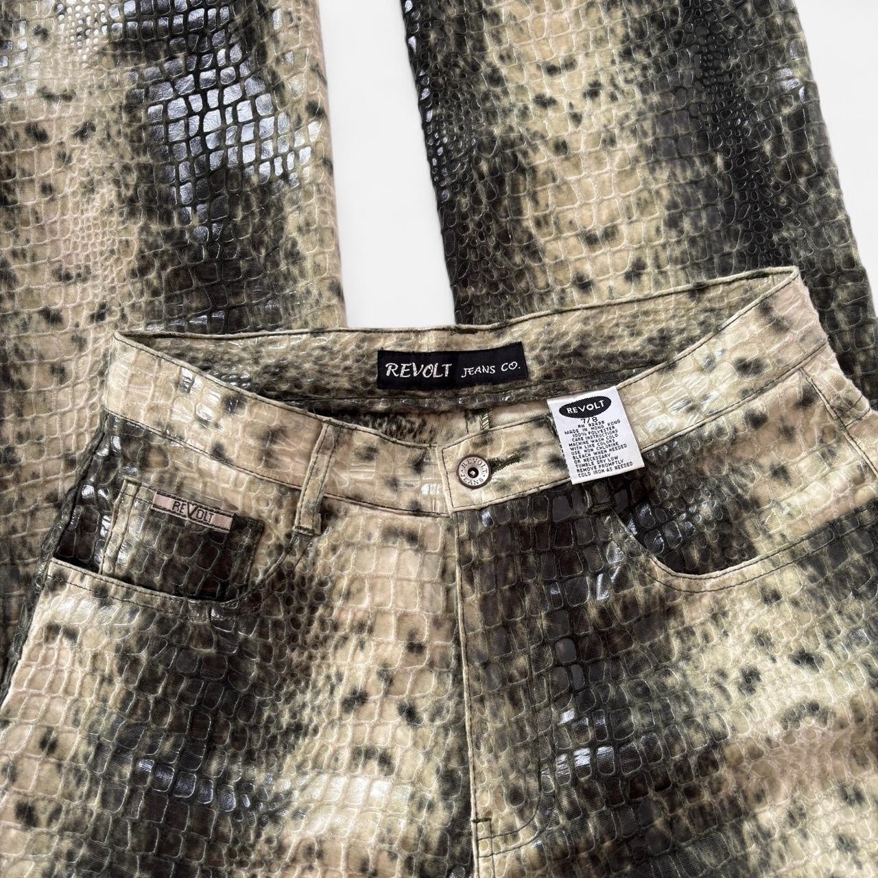 Y2K Snakeskin Flare Pants (S)