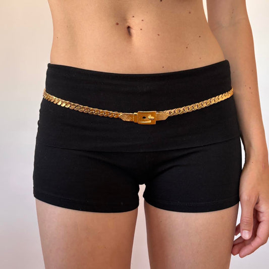 Vintage Gold Tone Cuban Link Chain Belt