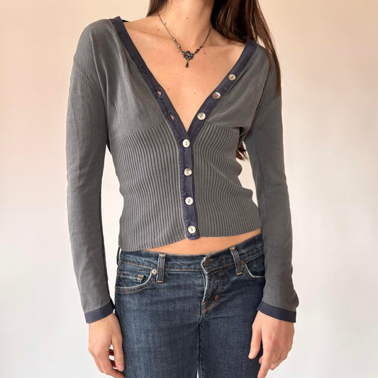 Slate Button Up Cardigan (M)