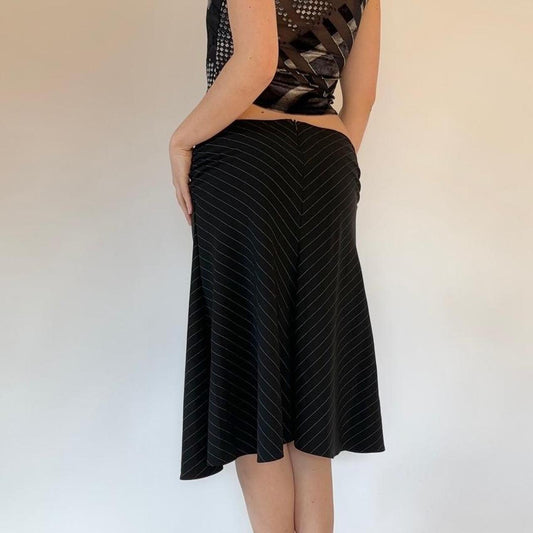 90s Pinstripe Midi Skirt (XS)