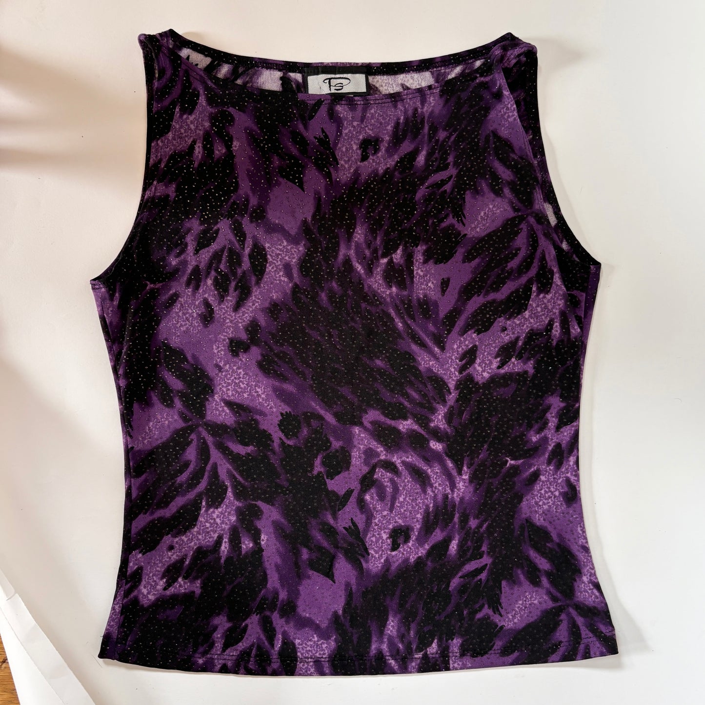 90s Purple Leopard Tank (S/M)
