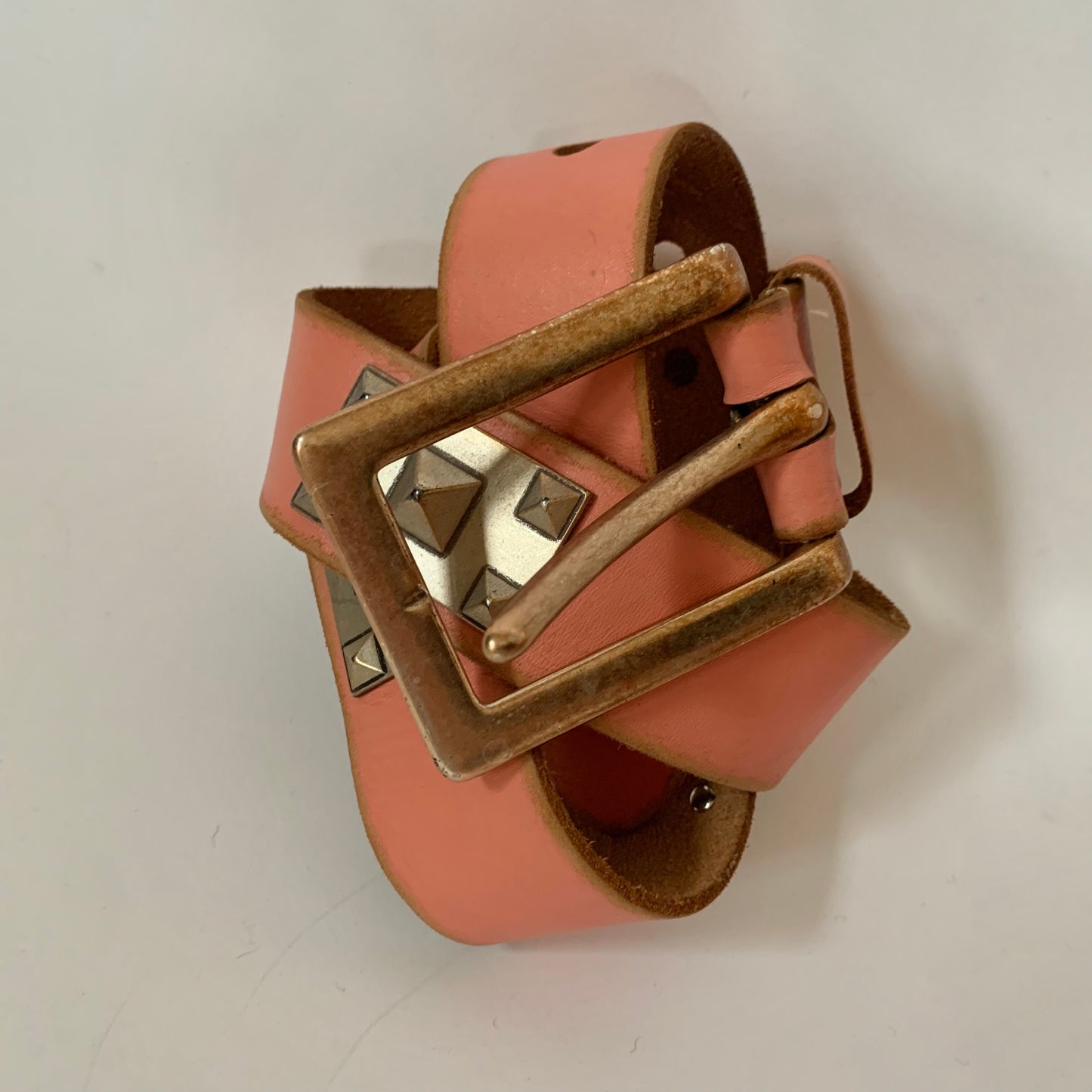 Coral Leather Belt - Medium