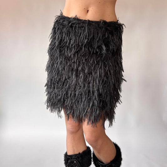 2014 Lanvin Fuzzy Tinsel Skirt (S)