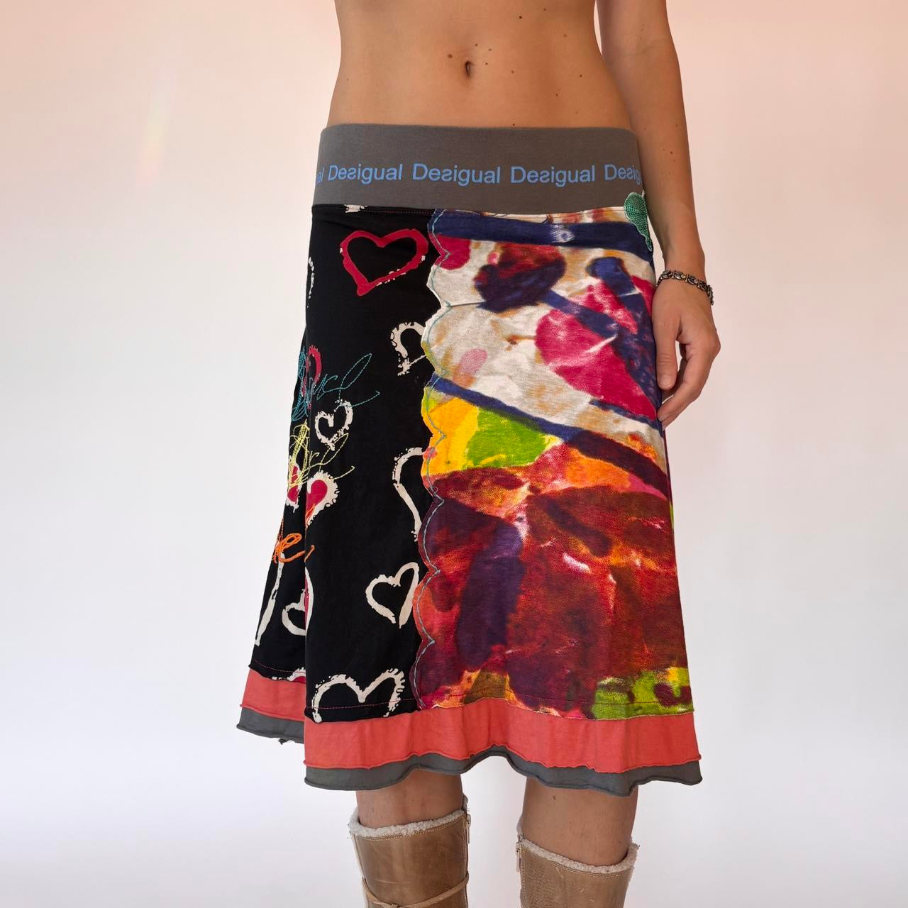 Desigual Graphic Midi Skirt (L/XL)