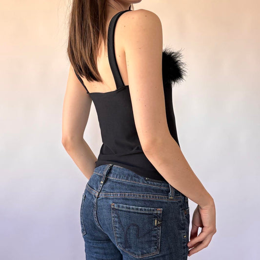 90s Noir Feather Tank (S)